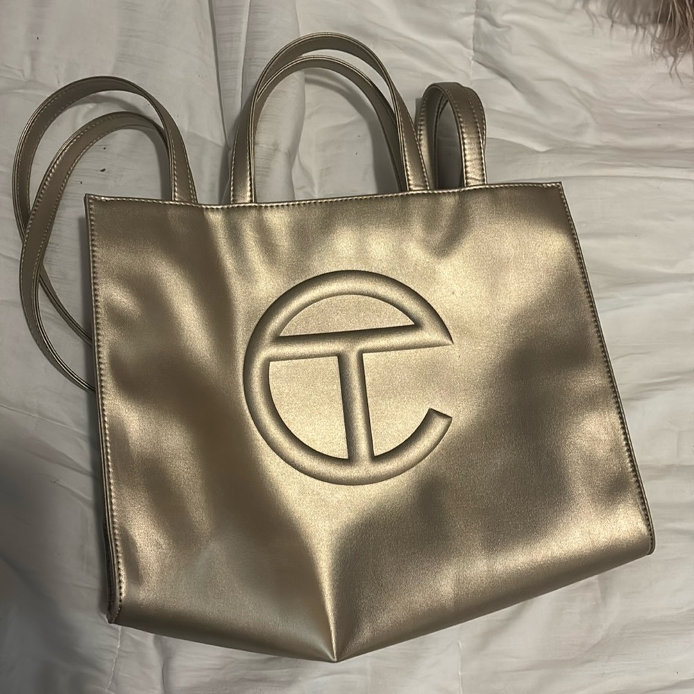 Telfar (gently used) Gold Medium tote bag (dust bag included)